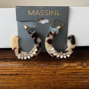Massini Tortoise Shell Hoop Earrings